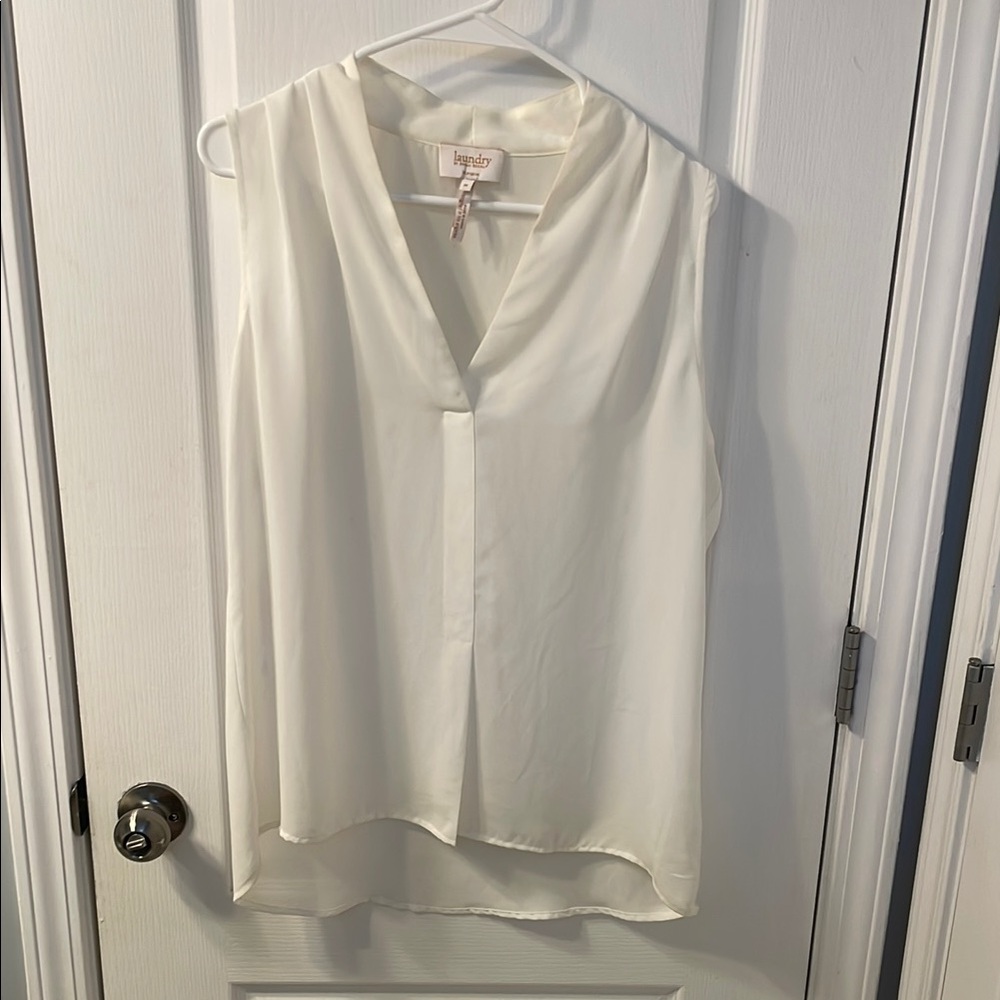 Laundry By Shelli Segal Cream Blouse Elegant Top